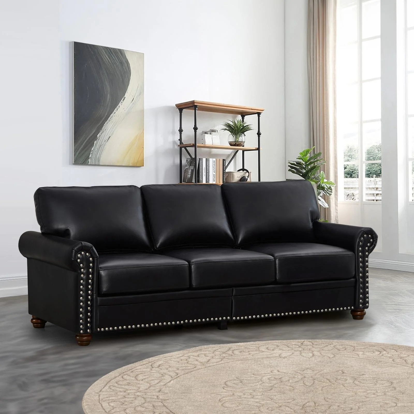 3-Seater Leather Sofa Set